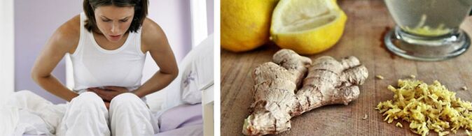 Abdominal pain with parasites and ginger lemon to get rid of them
