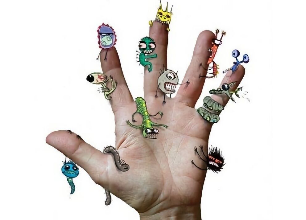 Worms on hands