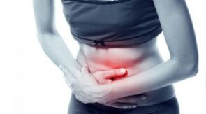 Abdominal pain with tape worms injury