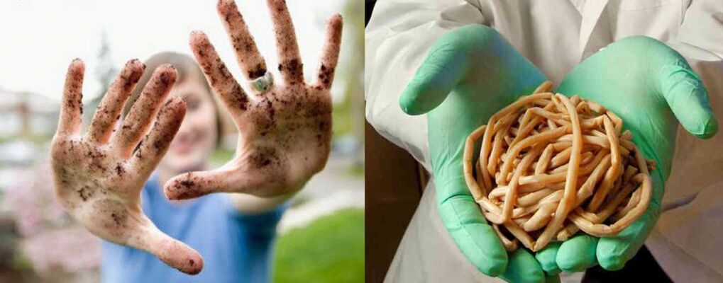 Parasites enter the body with dirty hands